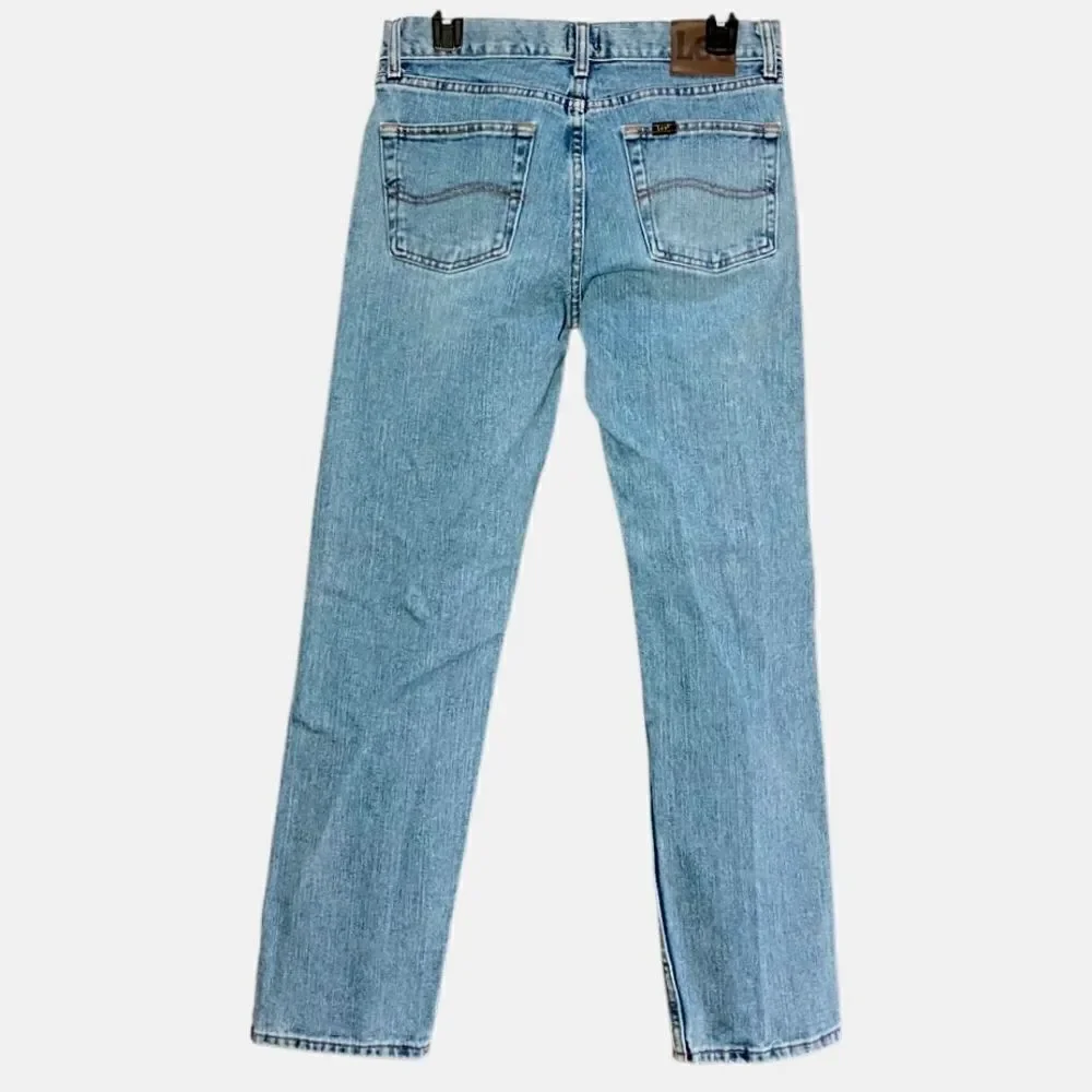 Lee Regular Fit Straight Leg Jeans in Light Blue Wash Men’s 30/32